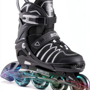 BOBICOM Inline Skates Adjustable Illuminated Wheels Unisex-0
