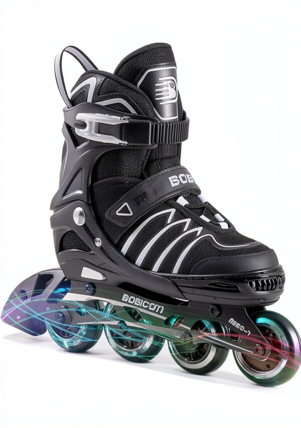 BOBICOM Inline Skates Adjustable Illuminated Wheels Unisex-0