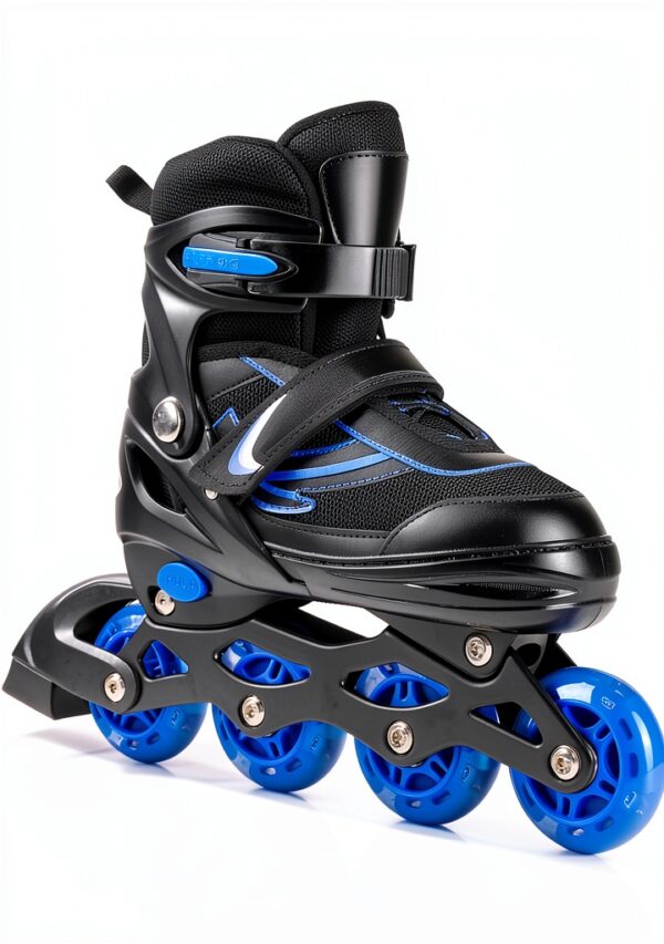 PIPIZHU Boys Inline Skates Blue Adjustable Light Up Wheels-0