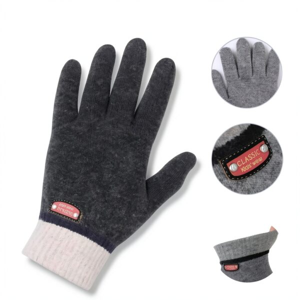 GOHI Kids Winter Gloves Wool Stretch Cold Weather Boys-2