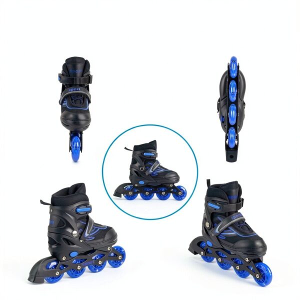 PIPIZHU Boys Inline Skates Blue Adjustable Light Up Wheels-6