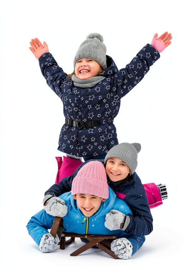 DAQING Kids Gloves Warm Wool Knit Cold Weather Boys Girls-3