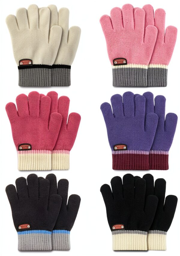 DAQING Kids Gloves Warm Wool Knit Cold Weather Boys Girls-0