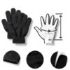 Black Knitted Gloves Acrylic Material Kids Winter Warmth-6