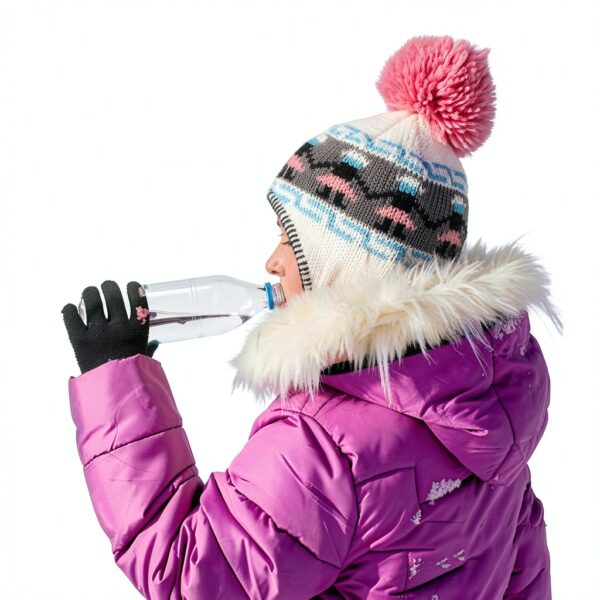 Black Knitted Gloves Acrylic Material Kids Winter Warmth-4