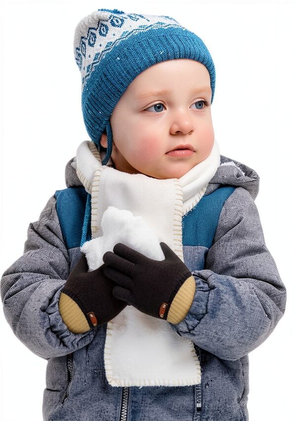 DAQING Kids Gloves Warm Wool Knit Cold Weather Boys Girls-5